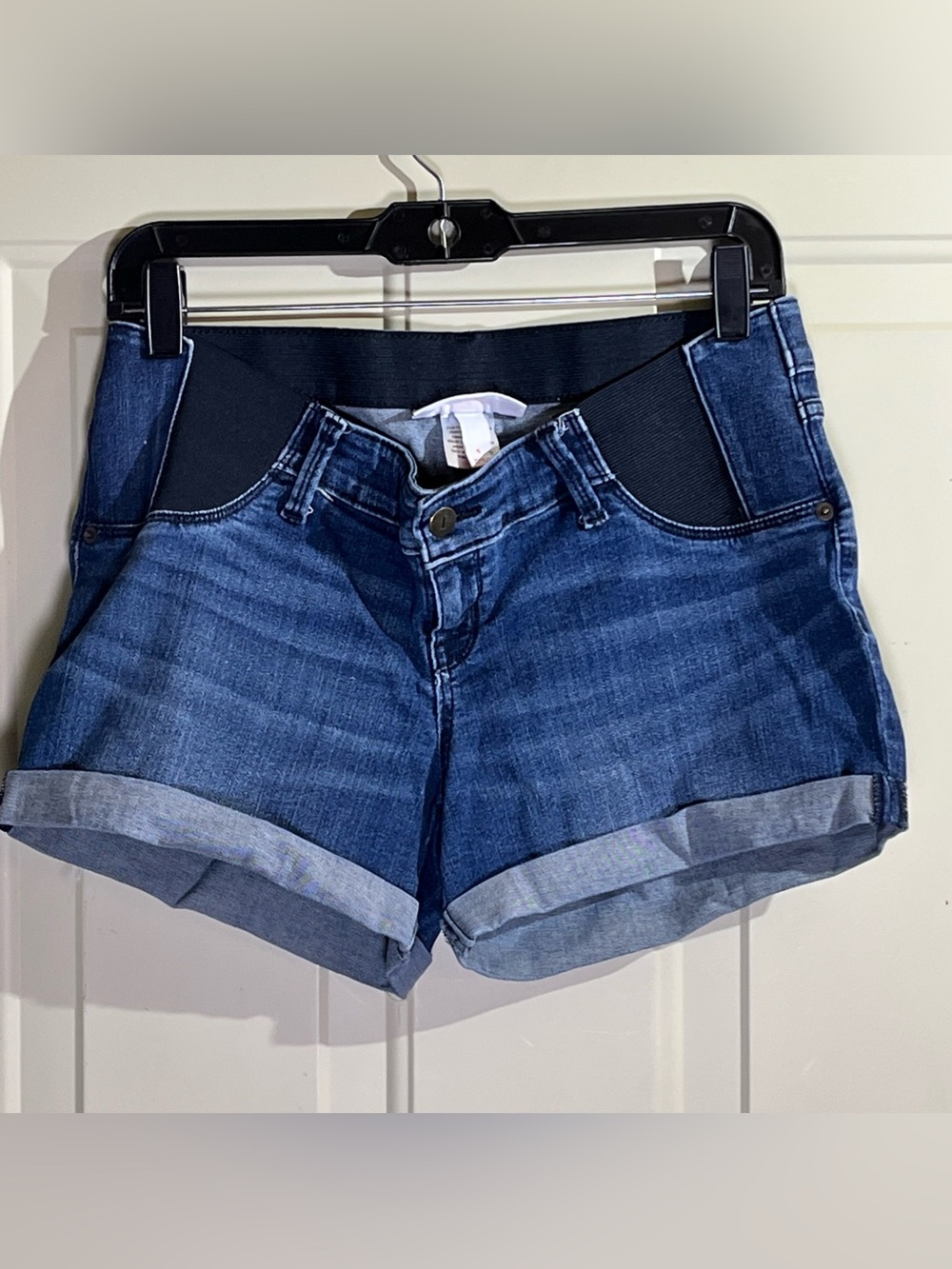 Isabel Maternity by Ingrid & Isabel Dark Blue Cuffed Denim Shorts